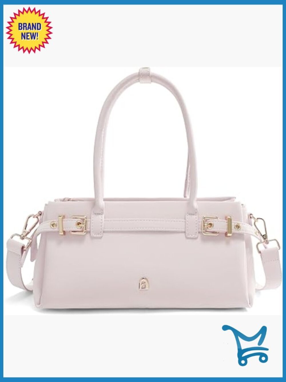 Small PU Leather Satchel Crossbody Bag with Adjustable Strap, Multi-Compartment